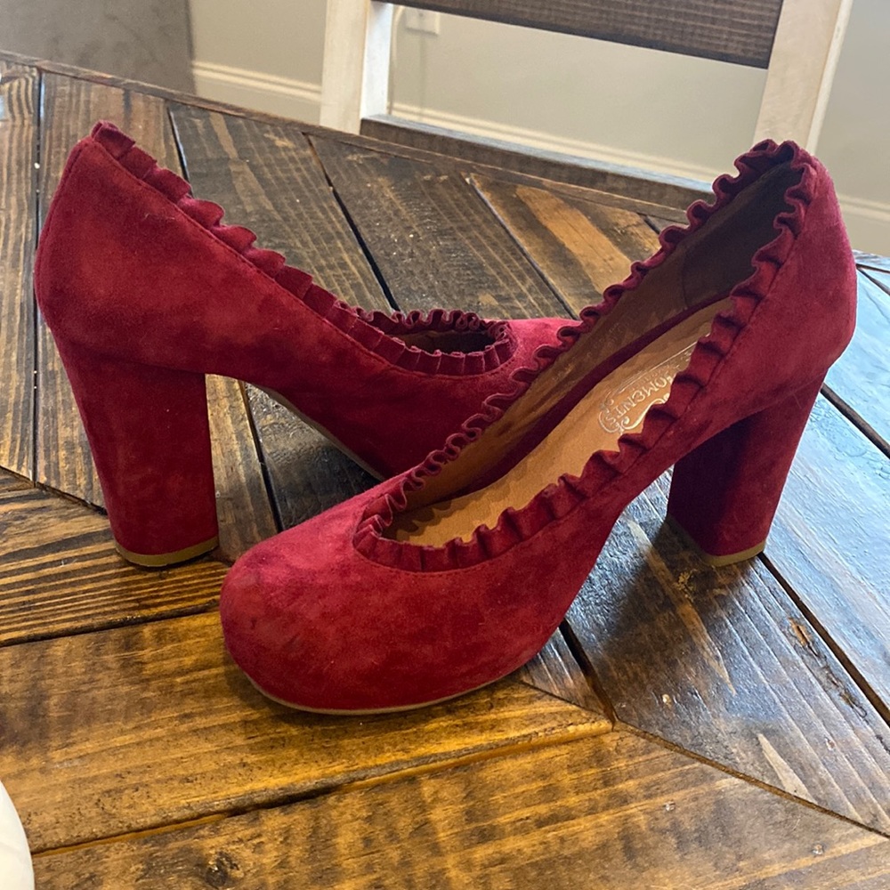 Jeffrey Campbell chunky velvet heels